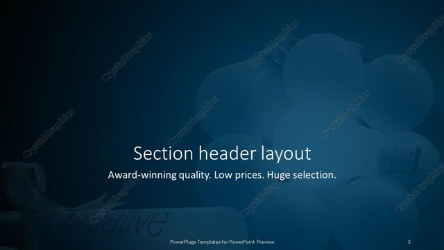 Section Header presentation slide layout