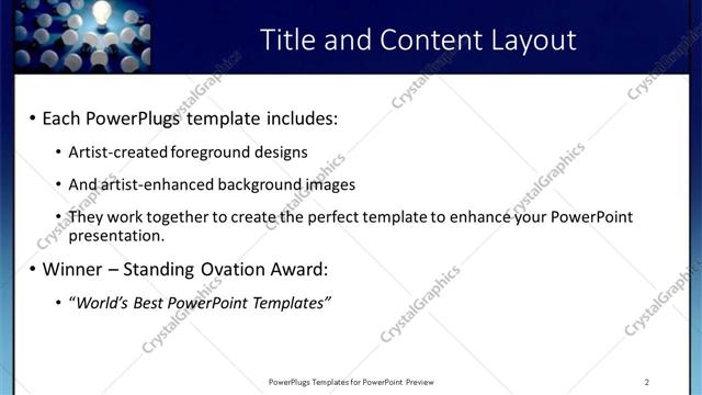 Title and Content presentation slide layout