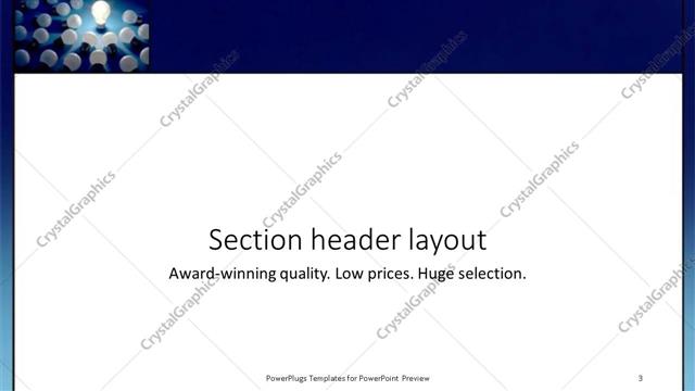 Section Header presentation slide layout