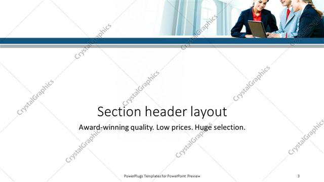 Section Header presentation slide layout