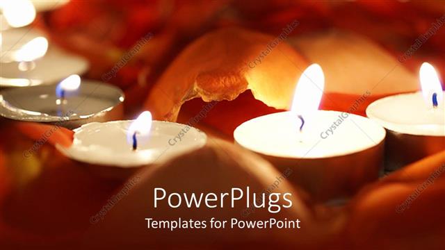  Presentation with candles - A number of burning candles with blurred background