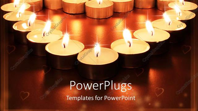  Presentation with candles - A number of burning candles with brownish background