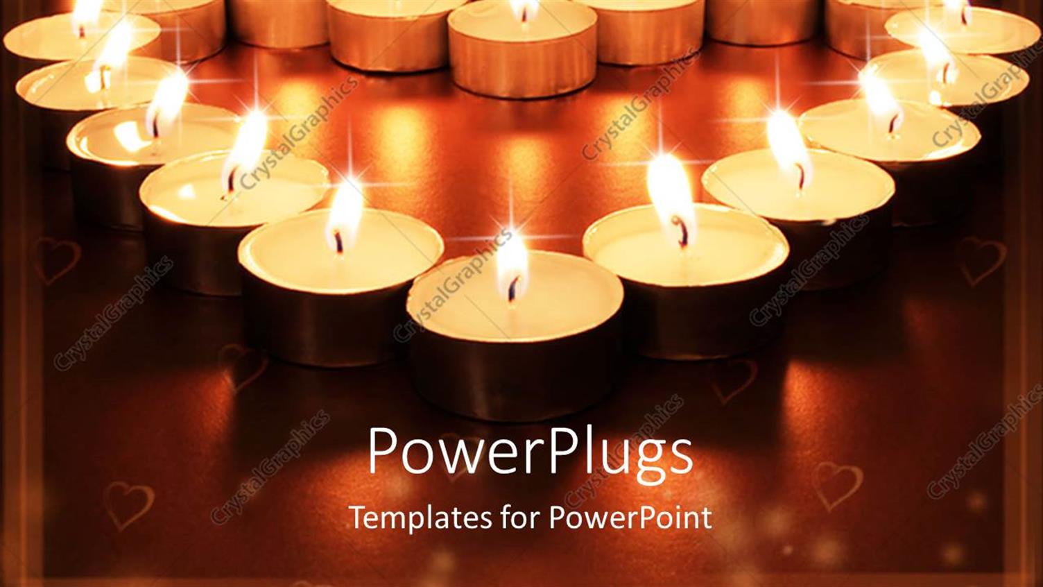 Featuring a Number of Burning Candles with Brownish Background