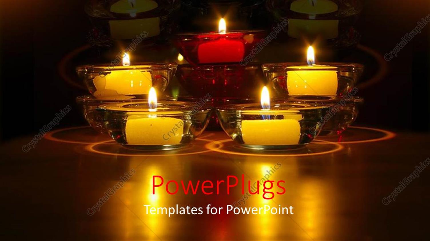 Featuring a Number of Burning Candles with their Reflection in the Background