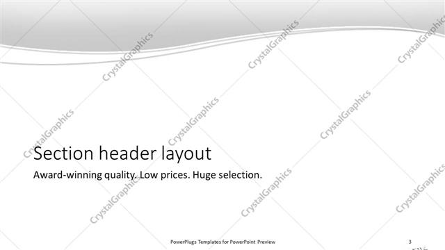 Section Header presentation slide layout