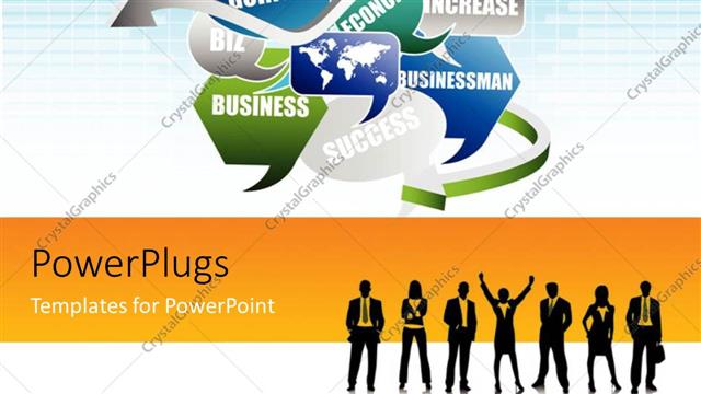  Presentation with related - A number of business related words with bluish background