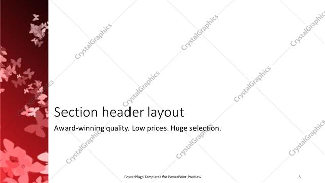 Section Header presentation slide layout