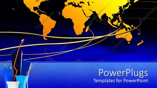  Presentation with cables - A number of cables with map of the Earth in background