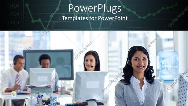  Presentation with call center - A number of call center worker smiling