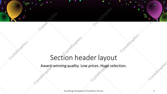 Section Header presentation slide layout