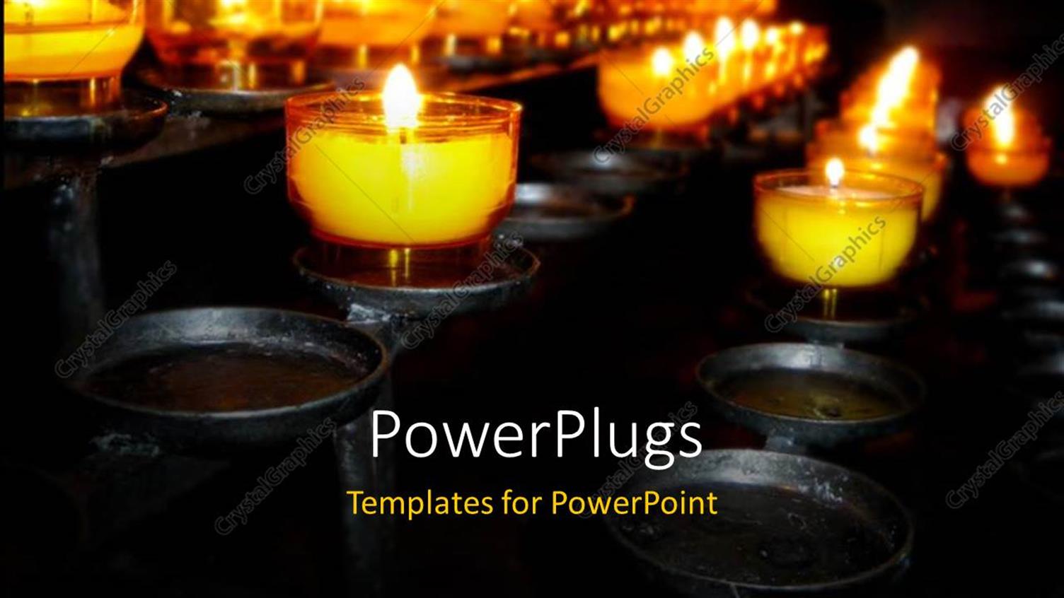 Featuring a Number of Candles with Blackish Background and Place for Text