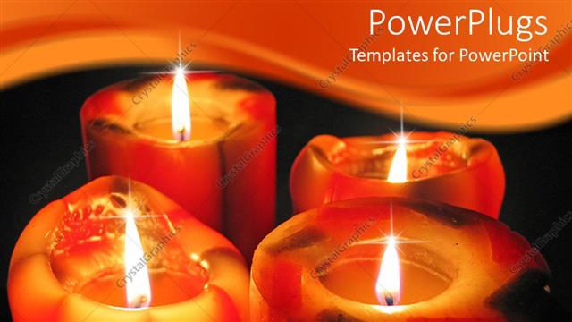  Presentation with candles - A number of candles burning together