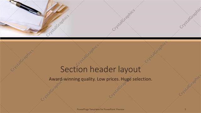 Section Header presentation slide layout