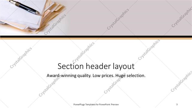 Section Header presentation slide layout