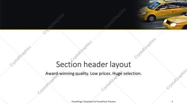 Section Header presentation slide layout