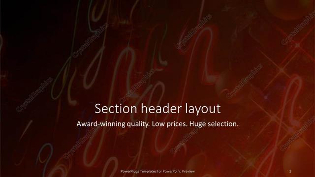 Section Header presentation slide layout