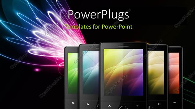  Presentation with cell - A number of cell phones with blackish background