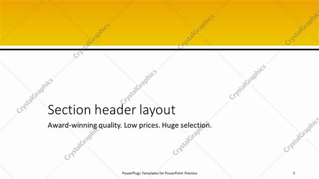 Section Header presentation slide layout