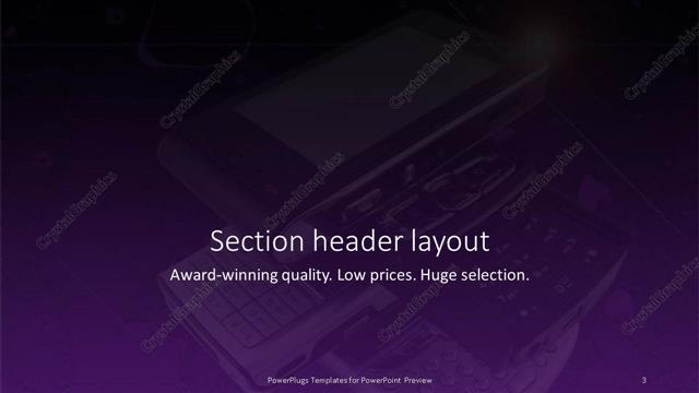 Section Header presentation slide layout