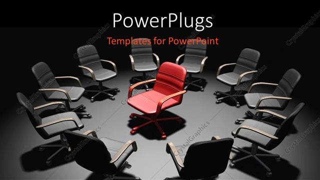  Presentation with chairs - A number of chairs in a circle with a different one in the centre