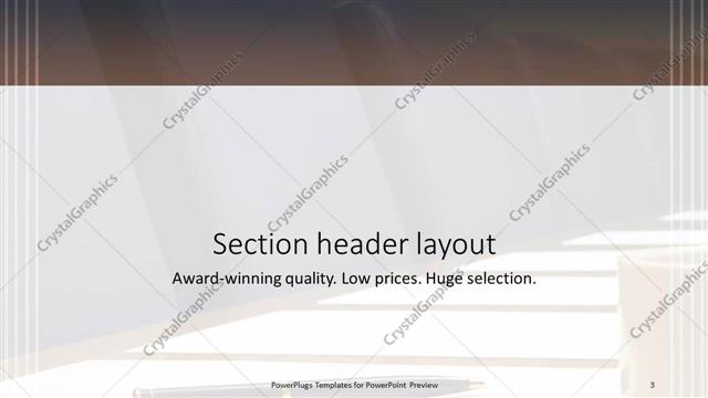 Section Header presentation slide layout