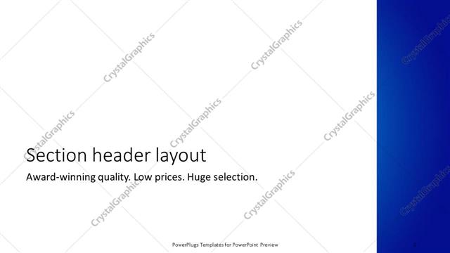 Section Header presentation slide layout