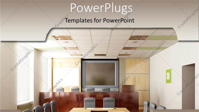  Presentation with chairs - A number of chairs and a table in the office