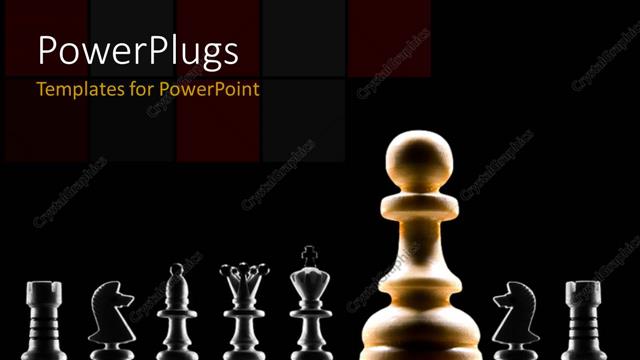  Presentation with chess pieces - A number of chess pieces with blackish background