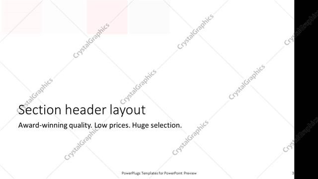 Section Header presentation slide layout