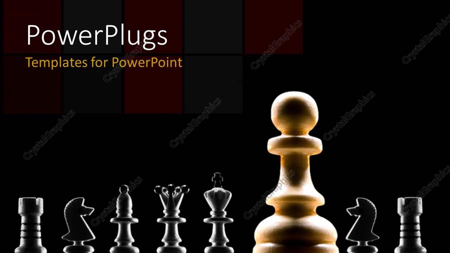 Featuring a Number of Chess Pieces with Blackish Background