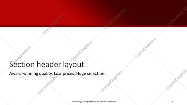 Section Header presentation slide layout