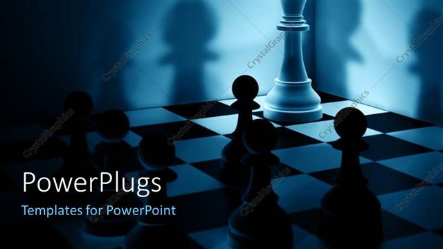  Presentation with chess - A number of chess pieces with shadows in the background