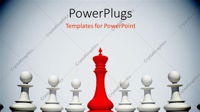  Presentation with leader - A number of chess pieces with white background