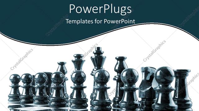  Presentation with competition - A number of chess pieces with white background