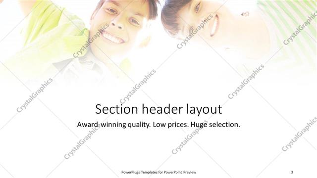 Section Header presentation slide layout