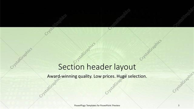 Section Header presentation slide layout
