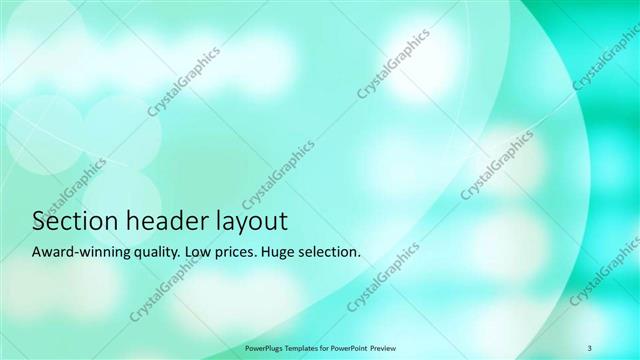Section Header presentation slide layout