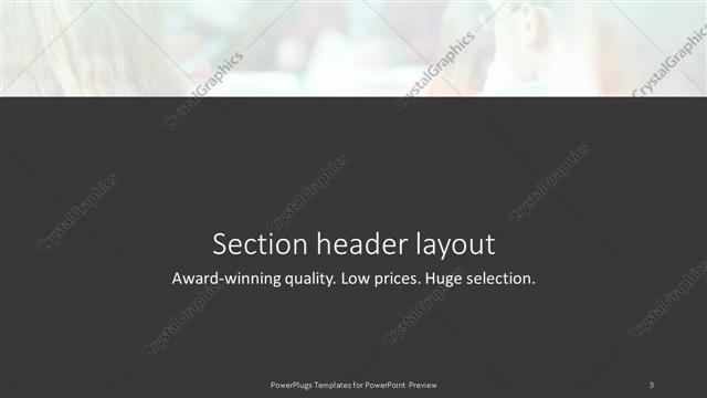 Section Header presentation slide layout