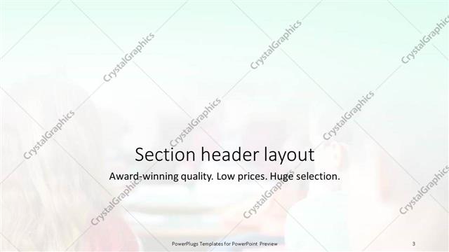 Section Header presentation slide layout