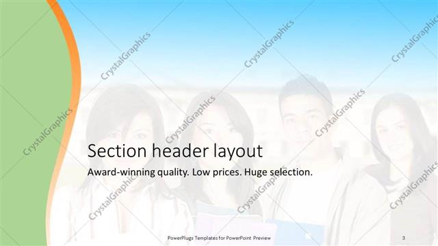 Section Header presentation slide layout