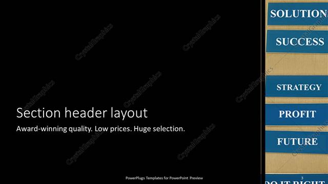 Section Header presentation slide layout