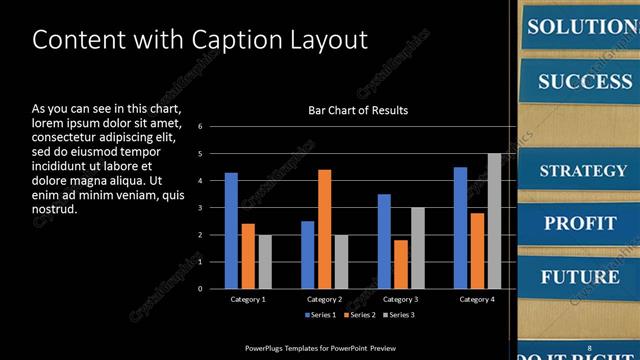 Content with Caption presentation slide layout