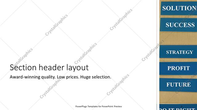 Section Header presentation slide layout