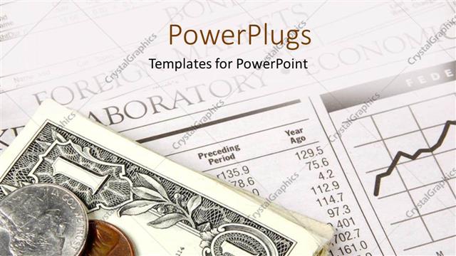  Presentation with financial markets - A number of coins and dollar notes