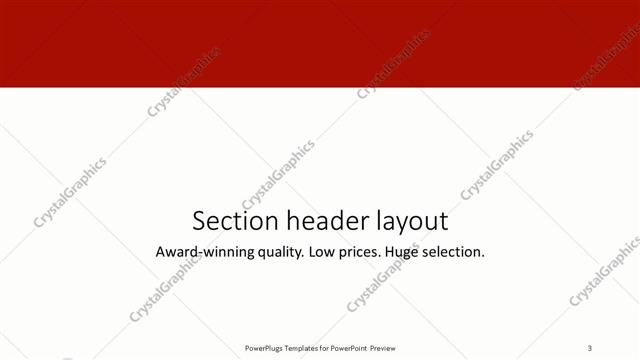 Section Header presentation slide layout