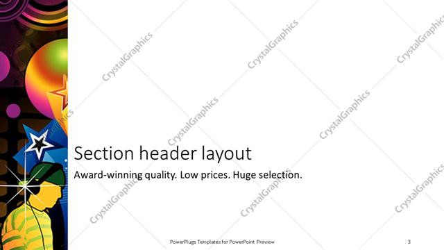 Section Header presentation slide layout