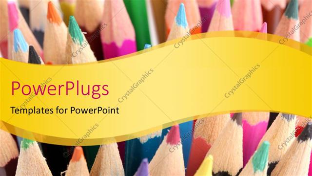  Presentation with color pencils - A number of color pecils with a place for text