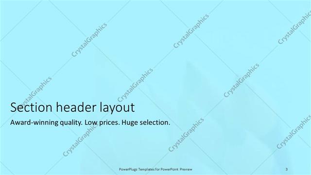 Section Header presentation slide layout