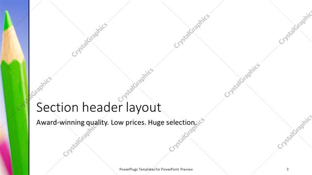 Section Header presentation slide layout