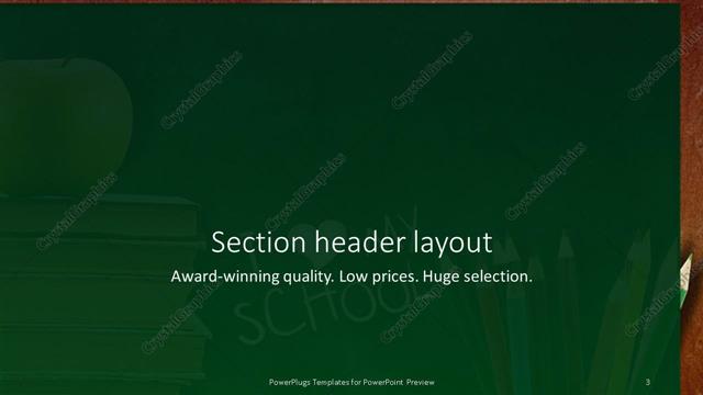 Section Header presentation slide layout